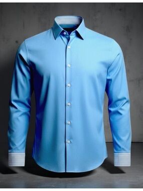ETRO 43 Men’s Tailored Button-Down Shirt | Blue | Italian Luxury | Large